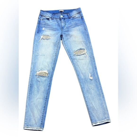 Juicy Couture Jeans with bedazzled Sparkly Patches - Picture 1 of 7